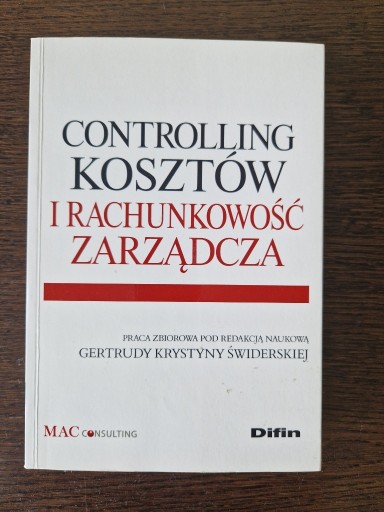 Zdjęcie oferty: Controlling kosztów i rachunkowość zarządcza