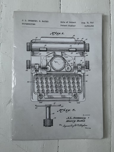 Zdjęcie oferty: Plakat rycina maszyny do pisania