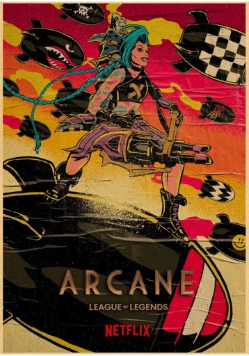 Zdjęcie oferty: Plakat serial ARCANE LoL Vintage Retro 42 x 30