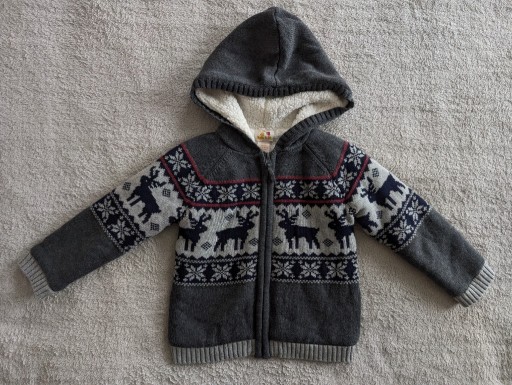 Zdjęcie oferty: Nowy zasuwany ocieplany sweter w norweski wzór renifery Sam&Jo 104