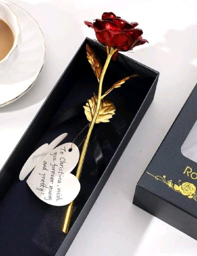 Zdjęcie oferty: Złota Róża z Karteczką Prezent Gadżet Kobiet