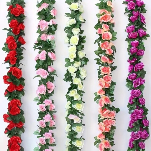 Zdjęcie oferty: Róże winorośla wiszące sztuczne kwiaty ratten