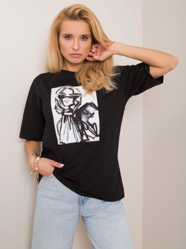 Zdjęcie oferty: Czarny t-shirt Shilla RUE PARIS rozmiar S/36