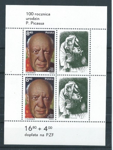 Zdjęcie oferty: Bl.114 (2580) 100.r.urodzin Pabla Picassa