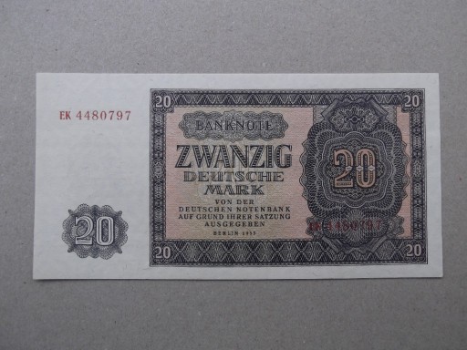Zdjęcie oferty: Niemcy NRD 20 marek 1955 ser.EK  UNC