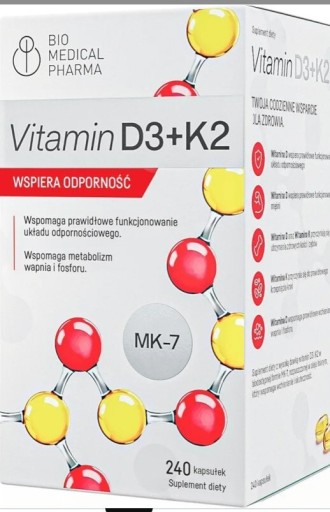 Zdjęcie oferty: Witamina D3-5000iu + K2 MK-7 