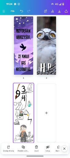 Zdjęcie oferty: Zakładki do książek  Harry Potter - 3 wzory, produkt cyfrowy PDF do druku