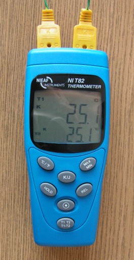 Zdjęcie oferty: Miernik temperatury Nieaf, termometr elektroniczny, termopara K, podwójny