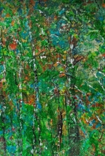 Zdjęcie oferty: Sylwia Stańczyk "Leśny zakątek" obraz płótno 