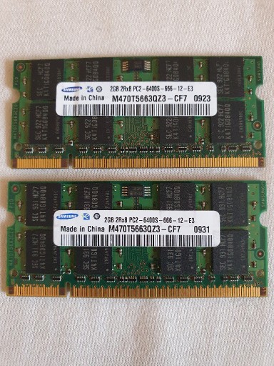 Zdjęcie oferty: Pamięć RAM SAMSUNG M470T5663QZ3-CF7 2x 2 GB