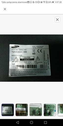 Zdjęcie oferty:  Samsung UE46F5000AW - części, płyty, listwy Led, 