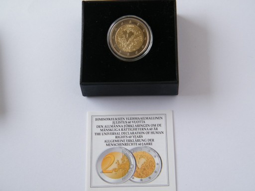 Zdjęcie oferty: Finlandia 2 euro 2008 Proof 60 rocz praw człowieka