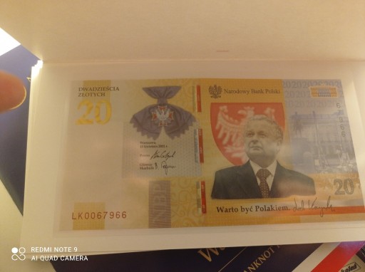 Zdjęcie oferty: Lech kaczyński Warto być Polakiem 20zł 