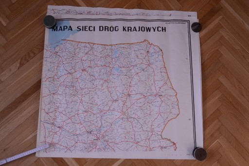 Zdjęcie oferty: Mapa sieci dróg krajowych, 1989, PRL