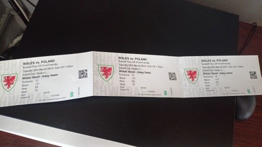 Zdjęcie oferty: Bilet na mecz Walia - Polska