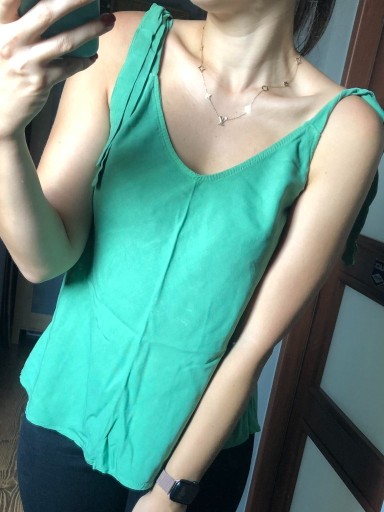 Zdjęcie oferty: Zielona wiązana bluzka S