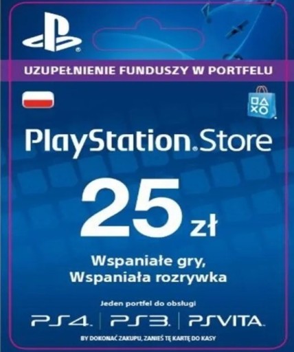 Zdjęcie oferty: PlayStation Store PSN 25 PLN zł KLUCZ PS5 PS4 PS3