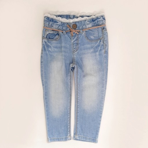 Zdjęcie oferty: ZARA jeansy z koronką 12-18m 86