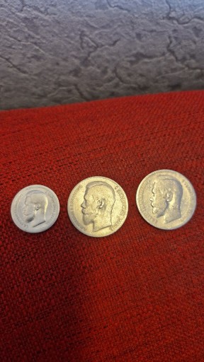 Zdjęcie oferty: 3 monety 2 ruble  1898 .50 kopiejek 1897 orginały
