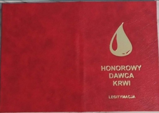 Zdjęcie oferty: Legitymacja książeczka honorowego dawcy krwi hdk