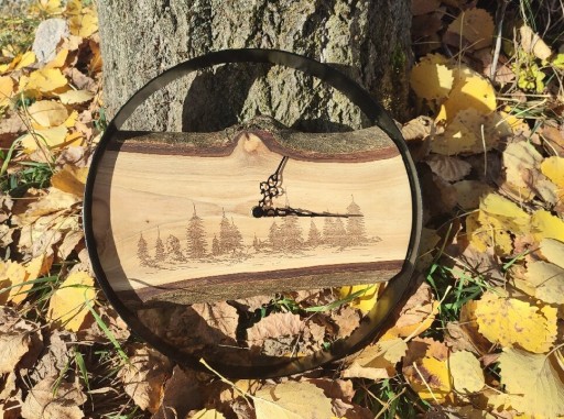 Zdjęcie oferty: Zegar ścienny drewno orzech włoski 