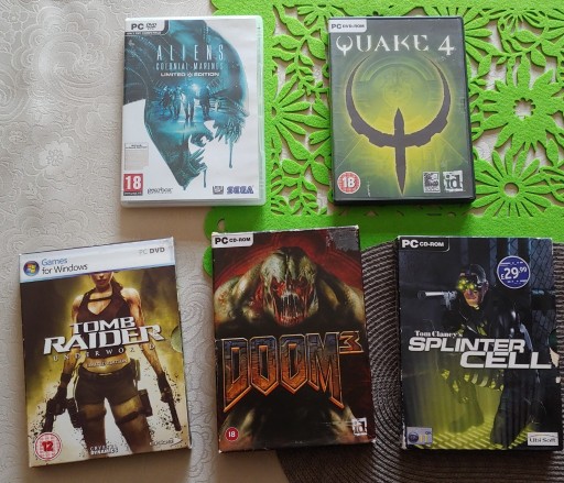 Zdjęcie oferty: Gry PC - Cały zestaw: Quake 4, Doom 3 Tomb Raider