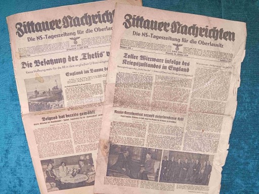 Zdjęcie oferty: Zittauer Nachrichten - 2 numery z 1939 r