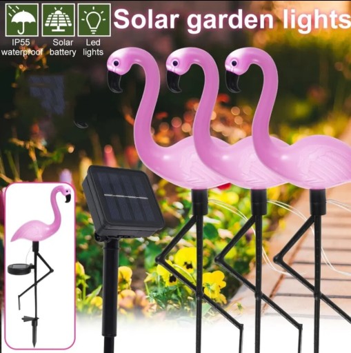 Zdjęcie oferty: Lampy solarne flaming 3 flamingi