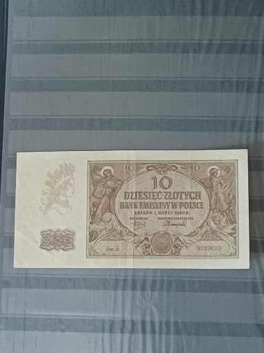 Zdjęcie oferty: 10 złotych 1940, seria A, rzadkie !!!