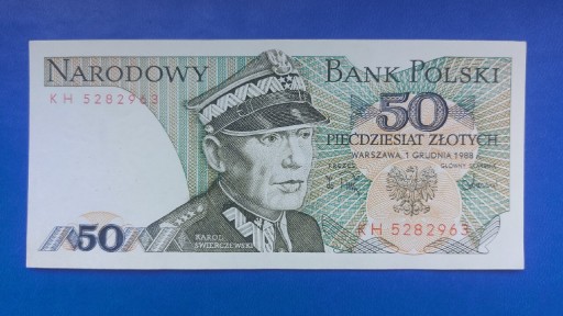 Zdjęcie oferty: Banknot 50 zł z 1988r, Seria KH