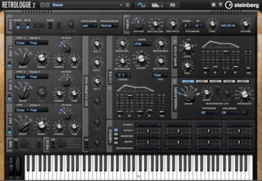 Zdjęcie oferty: Steinberg RETROLOGUE 2 Analogowy Syntezator PC MAC