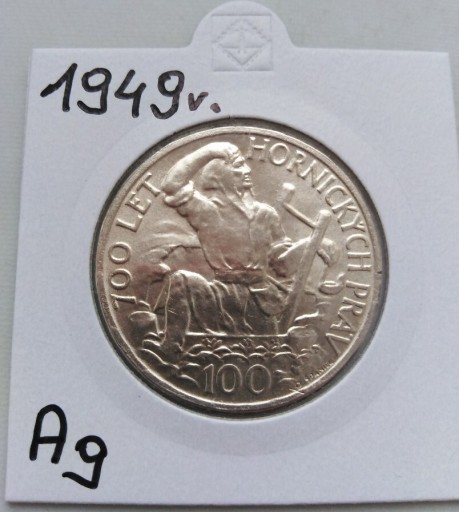 Zdjęcie oferty: 100 KORON z 1949 ROKU - REP. ĆESKOSLOVENSKA