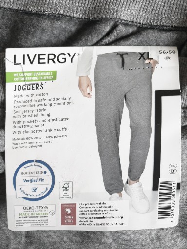 Zdjęcie oferty: LIVERGY Męskie spodnie dresowe / joggery z bawełną