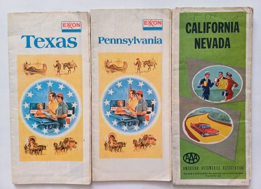 Zdjęcie oferty: ROAD MAPS CALIFORNIA, TEXAS, PENNSYLVANIA 1961~76