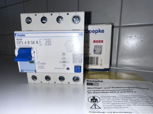 Zdjęcie oferty: Doepke  09147988HA Wyłącznik różnicowoprądowy B 4 styki 63 A 0.5A 