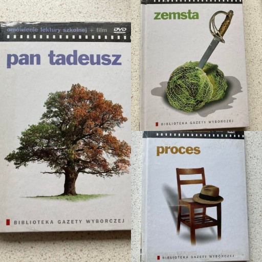 Zdjęcie oferty: Zestaw 3 filmów DVD NOWE Proces Zemsta Pan Tadeusz