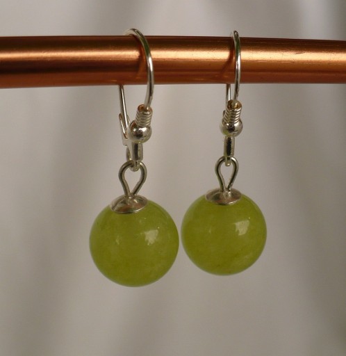 Zdjęcie oferty: kolczyki srebrne wiszące -  jadeit kolor winogrona