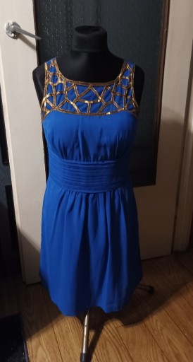 Zdjęcie oferty: Sukienka niebieska EU 40 z cekinami Body Flirt