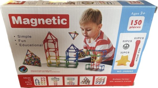 Zdjęcie oferty: Klocki magnetyczne Magnetic 150 elementów 