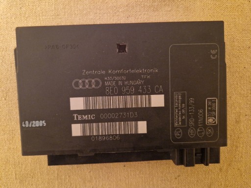 Zdjęcie oferty: Moduł konfortu Audi A4 B7 8E0959433CA