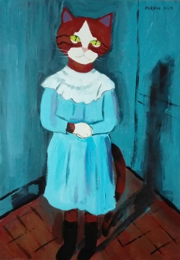 Zdjęcie oferty: Kotka wg Modiglianiego, 42x29,7 kot koty 