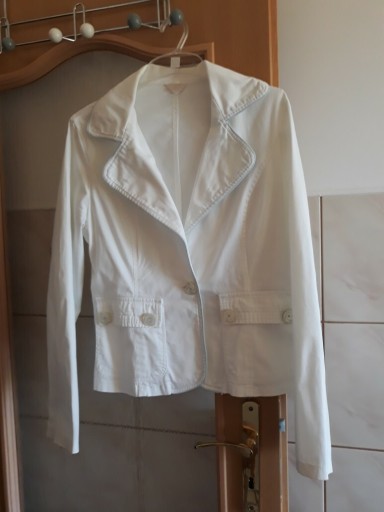 Zdjęcie oferty: Marynarka - żakiet z żaglowego białego płótna R.38