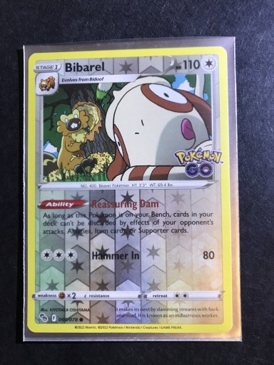 Zdjęcie oferty: Bibarel pokemon go tgc 060/078 holo reverse