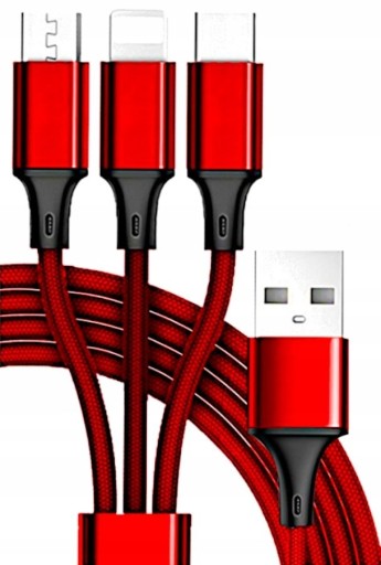 Zdjęcie oferty: Kabel ładowanie oplot micro usb, C, iphone 116cm