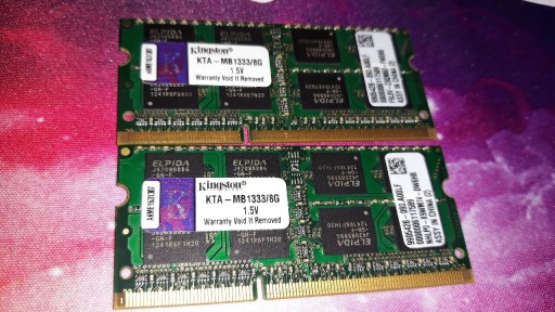 Zdjęcie oferty: Pamięć RAM DDR3 Kingston 2x8GB KTA-MB 1333/8G