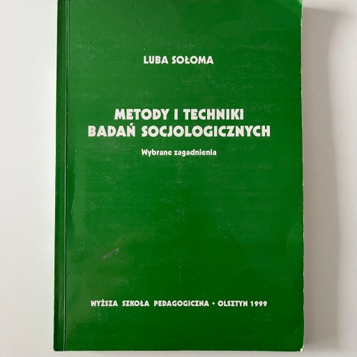 Zdjęcie oferty: Metody i techniki badań socjologicznych, L. Sołoma