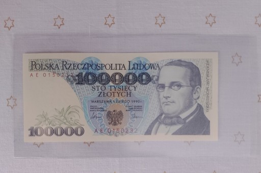 Zdjęcie oferty: Banknot 100000zł z 1990r. - seria AE