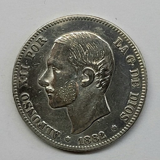 Zdjęcie oferty: 1882 Hiszpania srebrnych 2 pessety