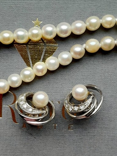 Zdjęcie oferty: Kolczyki 6,1g Art Deco Perły Diamenty REZERWACJA