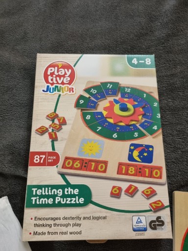 Zdjęcie oferty: Puzzle drewniane do nauki zegara - wtykowe